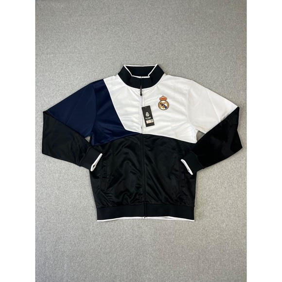 adidas Other - Real Madrid CF Track Jacket Mens L Black White Blue Color Block Full Zip